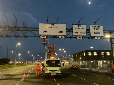 New Gantry Signs Installation in Dublin Port